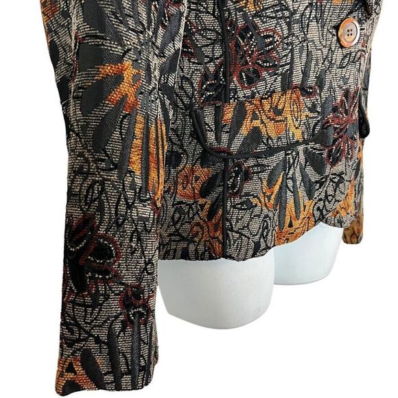 Coldwater Creek Womens Whimsigoth Velvet Floral Suit Jacket Blazer Ribbed sz S - Picture 11 of 16